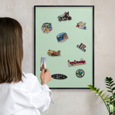Panou magnetic mural decorativ cadru negru Verde mentă