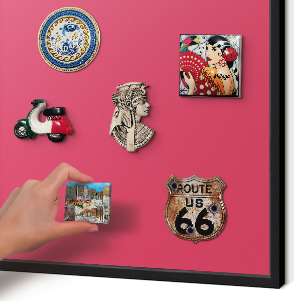 Panou magnetic mural decorativ cadru negru Roz energetic