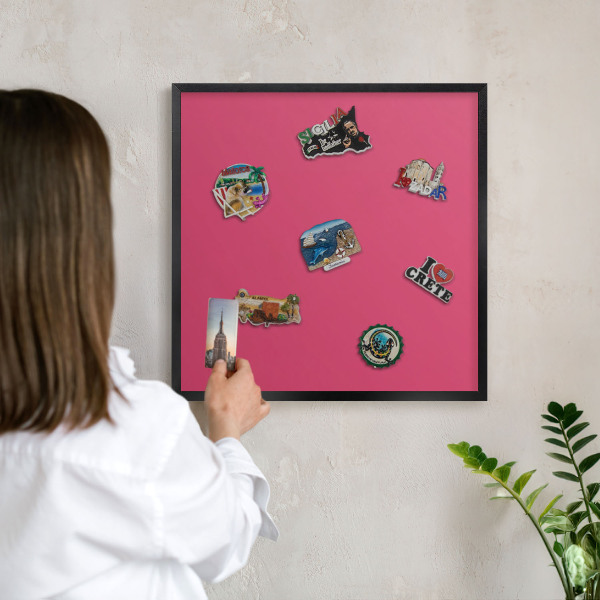 Panou magnetic mural decorativ cadru negru Roz energetic