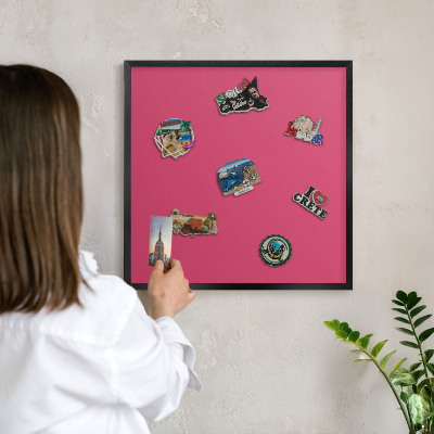 Panou magnetic mural decorativ cadru negru Roz energetic