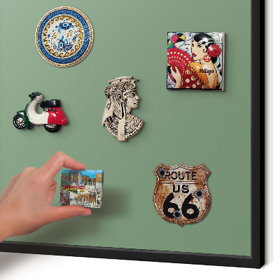 Panou magnetic mural decorativ cadru negru Verde estompat