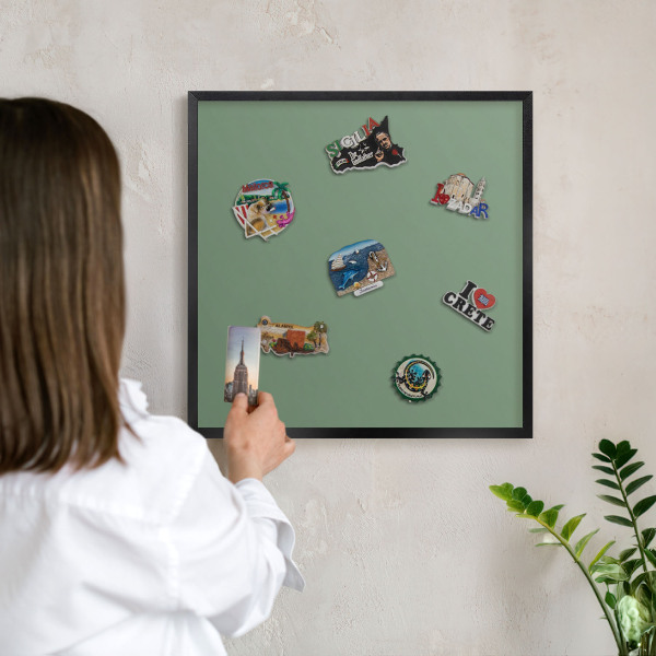 Panou magnetic mural decorativ cadru negru Verde estompat