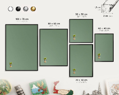 Panou magnetic mural decorativ cadru negru Verde estompat