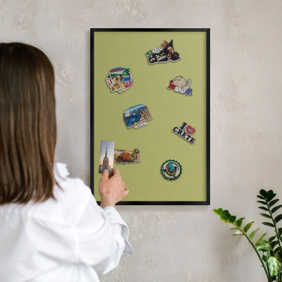 Panou magnetic mural decorativ cadru negru Verde vintage