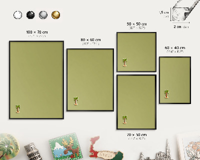 Panou magnetic mural decorativ cadru negru Verde vintage