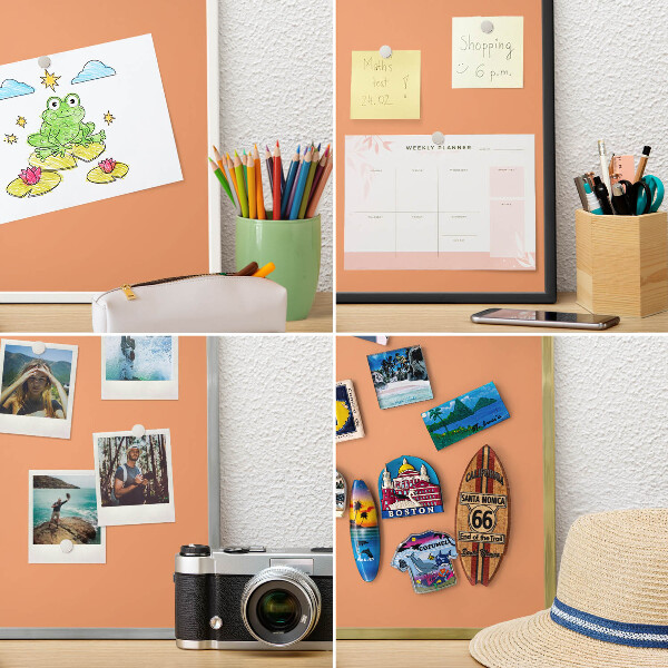 Panou magnetic mural decorativ cadru negru Portocaliu pastel