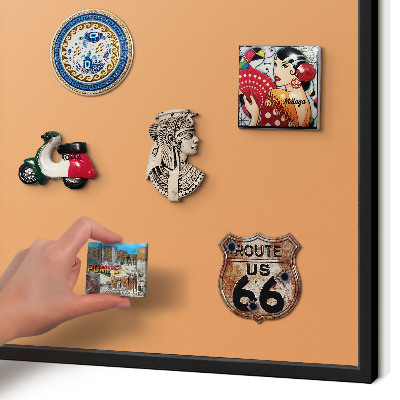 Panou magnetic mural decorativ cadru negru Portocaliu pastel