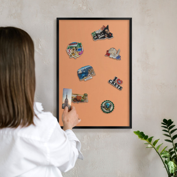 Panou magnetic mural decorativ cadru negru Portocaliu pastel