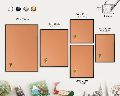 Panou magnetic mural decorativ cadru negru Portocaliu pastel