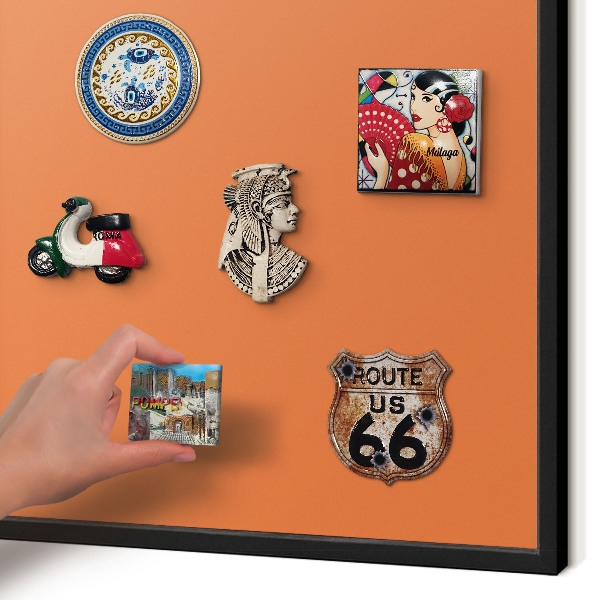 Panou magnetic mural decorativ cadru negru Portocaliu puternic