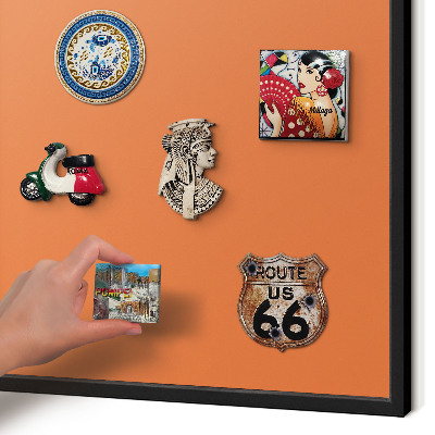 Panou magnetic mural decorativ cadru negru Portocaliu puternic