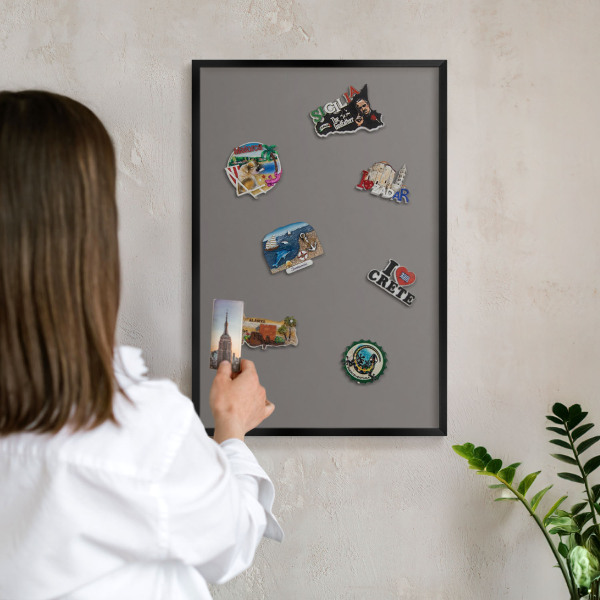 Panou magnetic mural decorativ cadru negru Gri închis