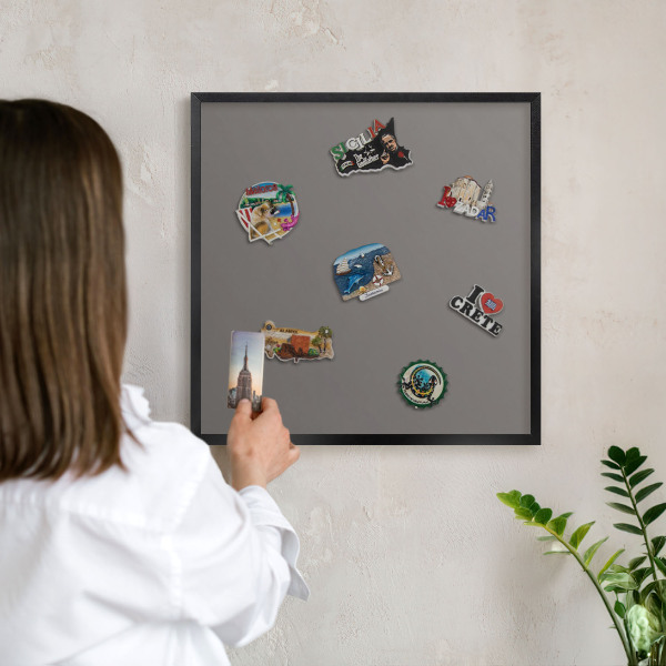 Panou magnetic mural decorativ cadru negru Gri închis