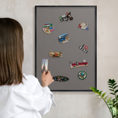 Panou magnetic mural decorativ cadru negru Gri închis