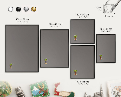 Panou magnetic mural decorativ cadru negru Gri închis