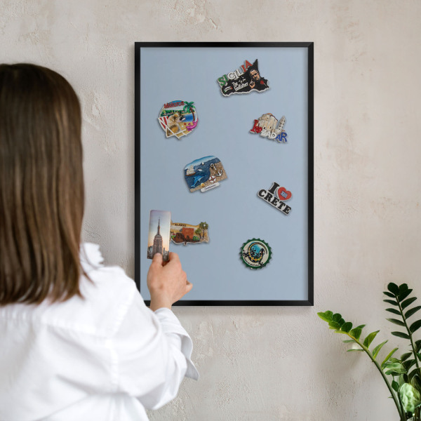Panou magnetic mural decorativ cadru negru Albastru pastel