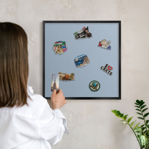 Panou magnetic mural decorativ cadru negru Albastru pastel
