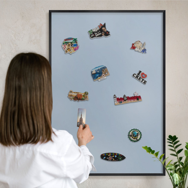 Panou magnetic mural decorativ cadru negru Albastru pastel