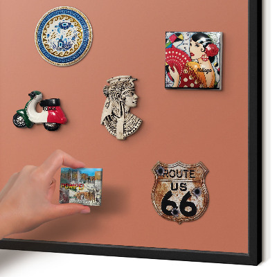 Panou magnetic mural decorativ cadru negru Culoare cărămidă