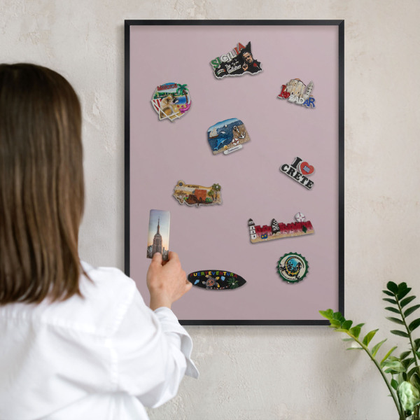 Panou magnetic mural decorativ cadru negru Liliac pastelat