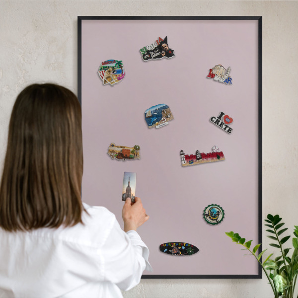 Panou magnetic mural decorativ cadru negru Liliac pastelat