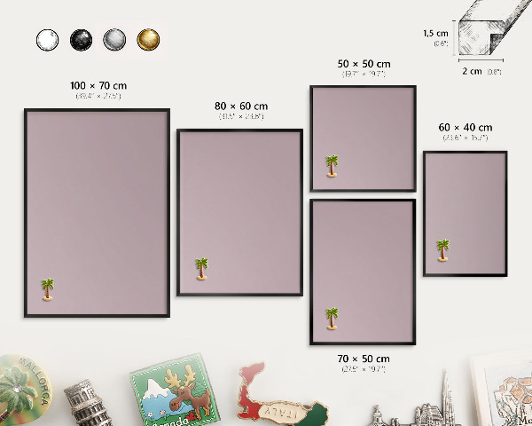 Panou magnetic mural decorativ cadru negru Liliac pastelat