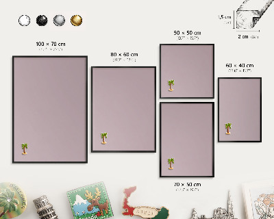 Panou magnetic mural decorativ cadru negru Liliac pastelat