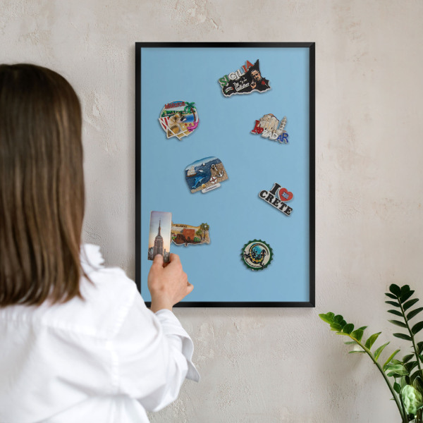 Panou magnetic mural decorativ cadru negru Culoare albastră