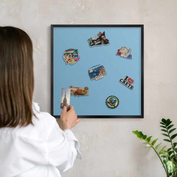 Panou magnetic mural decorativ cadru negru Culoare albastră