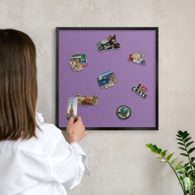 Panou magnetic mural decorativ cadru negru Violet
