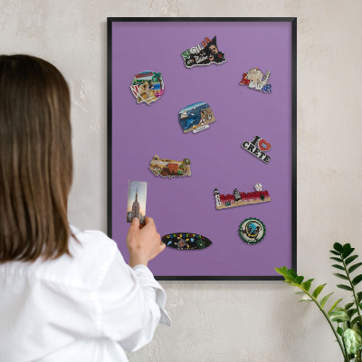 Panou magnetic mural decorativ cadru negru Violet