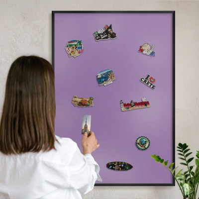 Panou magnetic mural decorativ cadru negru Violet
