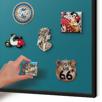 Panou magnetic mural decorativ cadru negru Turcoaz închis