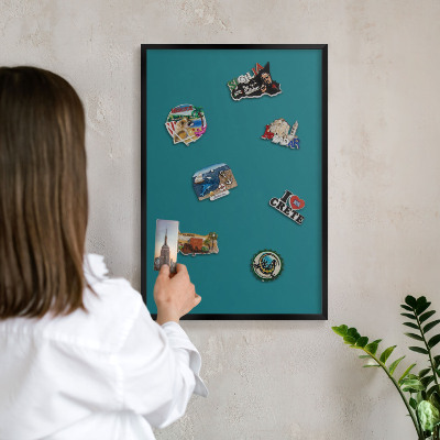 Panou magnetic mural decorativ cadru negru Turcoaz închis