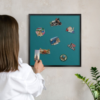 Panou magnetic mural decorativ cadru negru Turcoaz închis