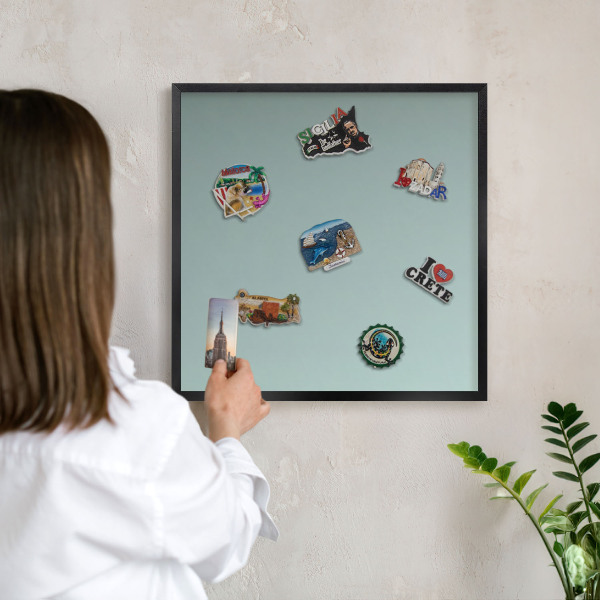 Panou magnetic mural decorativ cadru negru Gradient turcoaz