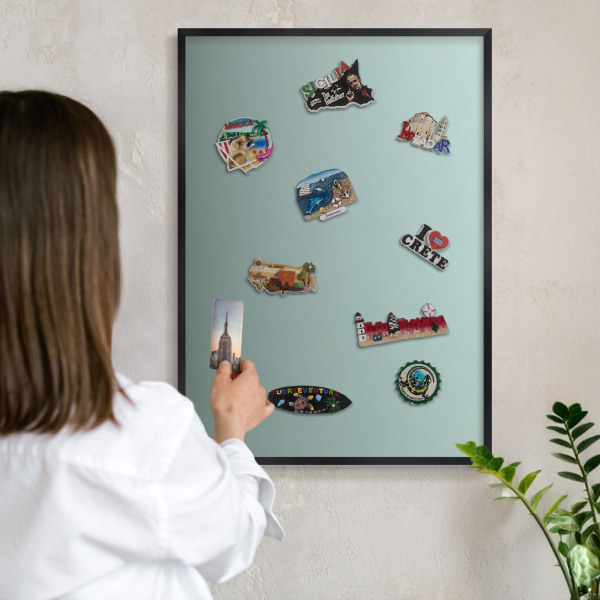 Panou magnetic mural decorativ cadru negru Gradient turcoaz