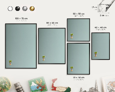 Panou magnetic mural decorativ cadru negru Gradient turcoaz