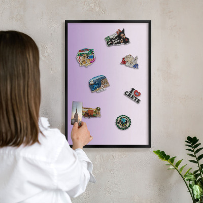 Panou magnetic mural decorativ cadru negru Gradient subtil