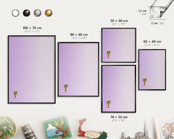 Panou magnetic mural decorativ cadru negru Gradient subtil