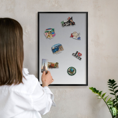 Panou magnetic mural decorativ cadru negru Gradient de gri