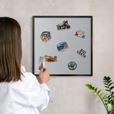 Panou magnetic mural decorativ cadru negru Gradient de gri