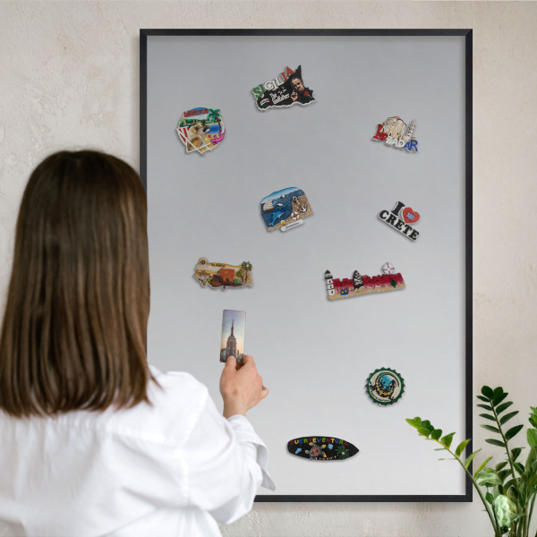 Panou magnetic mural decorativ cadru negru Gradient de gri