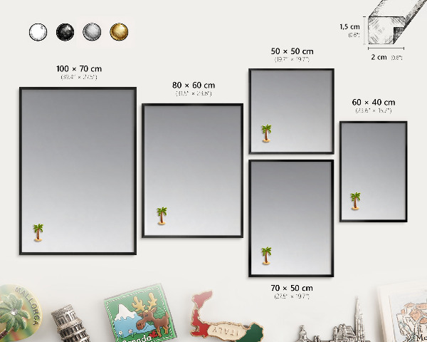 Panou magnetic mural decorativ cadru negru Gradient de gri