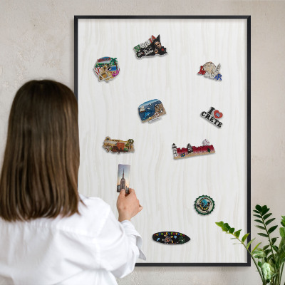 Panou magnetic mural decorativ cadru negru Armonia liniilor