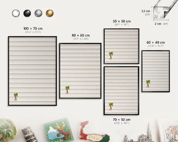 Panou magnetic mural decorativ cadru negru Linii verticale