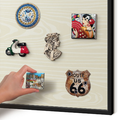 Panou magnetic mural decorativ cadru negru Granulație bej