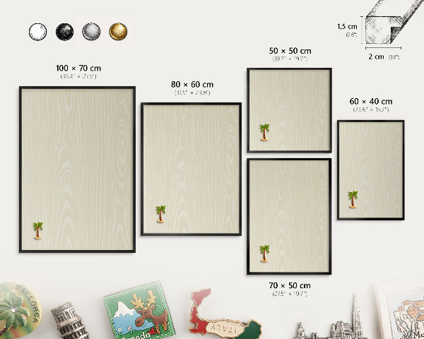 Panou magnetic mural decorativ cadru negru Granulație bej