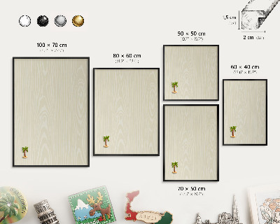 Panou magnetic mural decorativ cadru negru Granulație bej