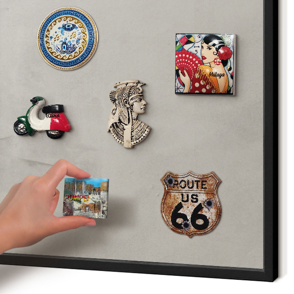Panou magnetic mural decorativ cadru negru Fundal gri